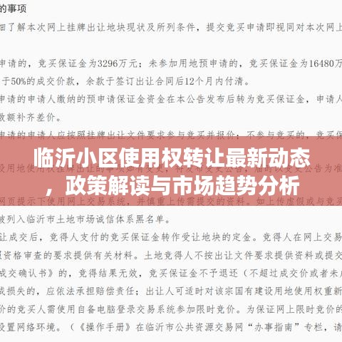 临沂小区使用权转让最新动态，政策解读与市场趋势分析
