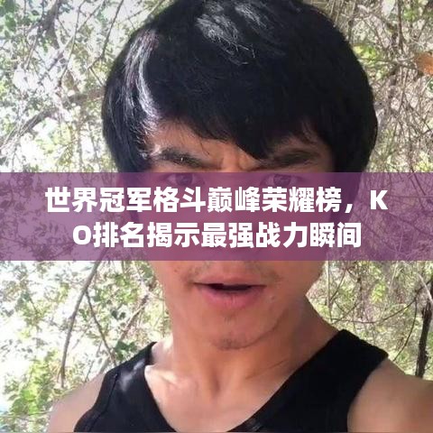 世界冠军格斗巅峰荣耀榜，KO排名揭示最强战力瞬间